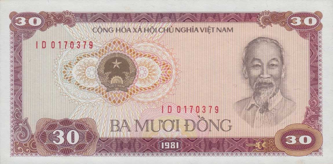 Front of Vietnam p87a: 30 Dong from 1981