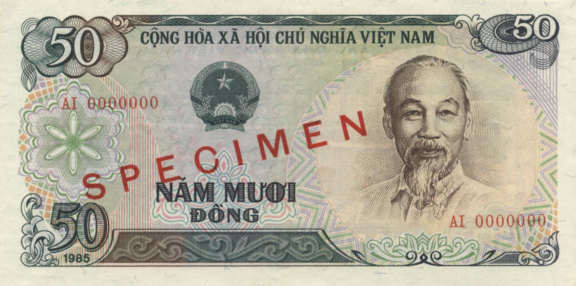 Front of Vietnam p96s: 50 Dong from 1985