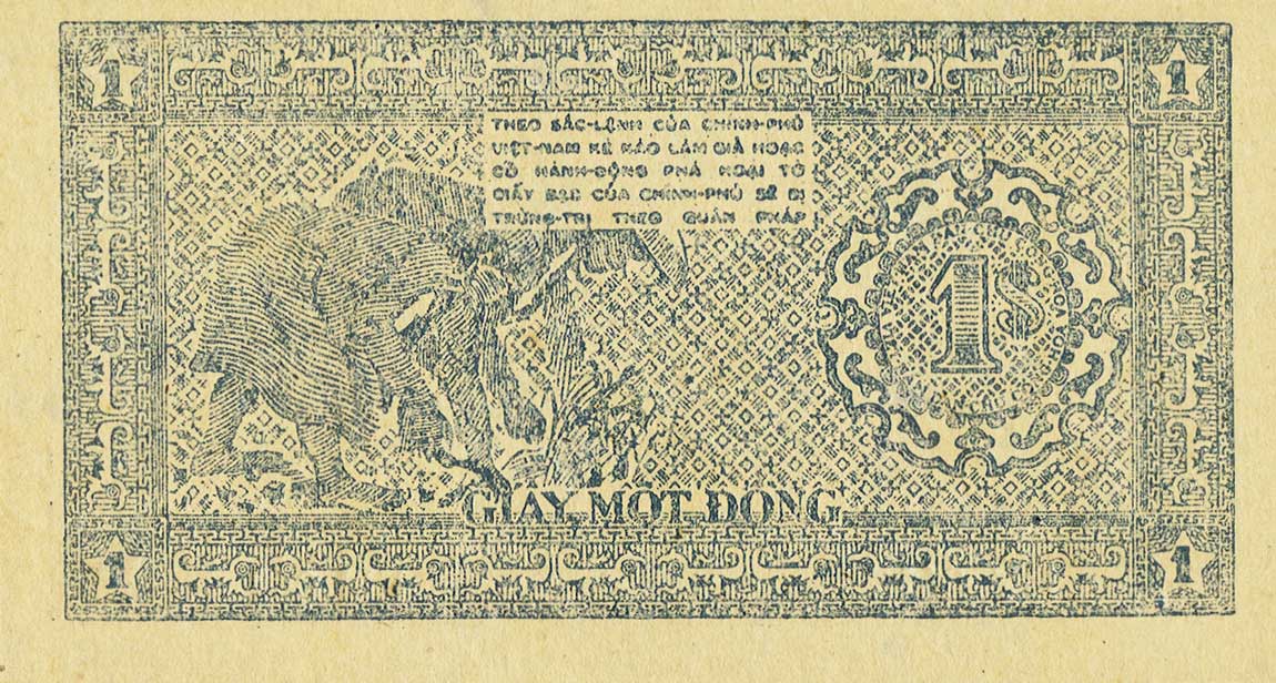 Back of Vietnam p9b: 1 Dong from 1947