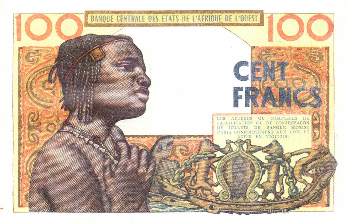 Back of West African States p101Af: 100 Francs from 1961