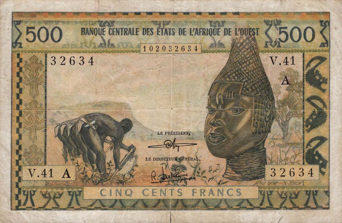 Front of West African States p102Ai: 500 Francs from 1959
