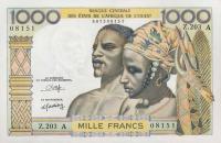 Gallery image for West African States p103An: 1000 Francs