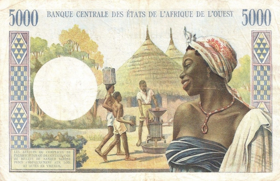 Back of West African States p104Ai: 5000 Francs from 1961