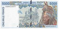Gallery image for West African States p113Ad: 5000 Francs