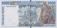 Gallery image for West African States p113Ag: 5000 Francs