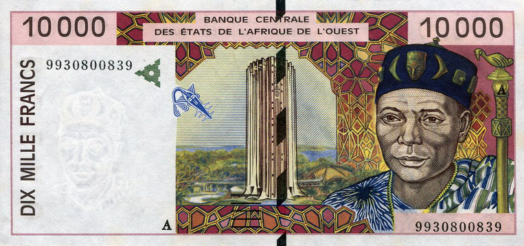 Front of West African States p114Ah: 10000 Francs from 1999