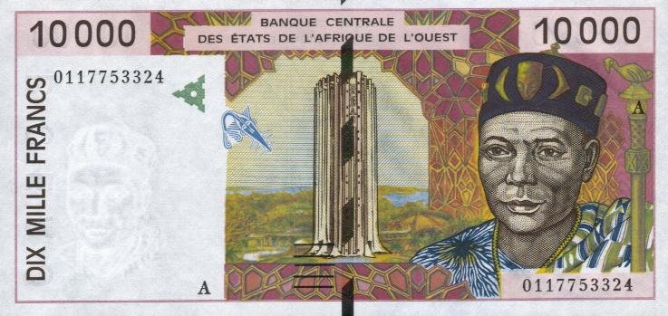 Front of West African States p114Aj: 10000 Francs from 2001