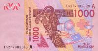 Gallery image for West African States p115Ao: 1000 Francs