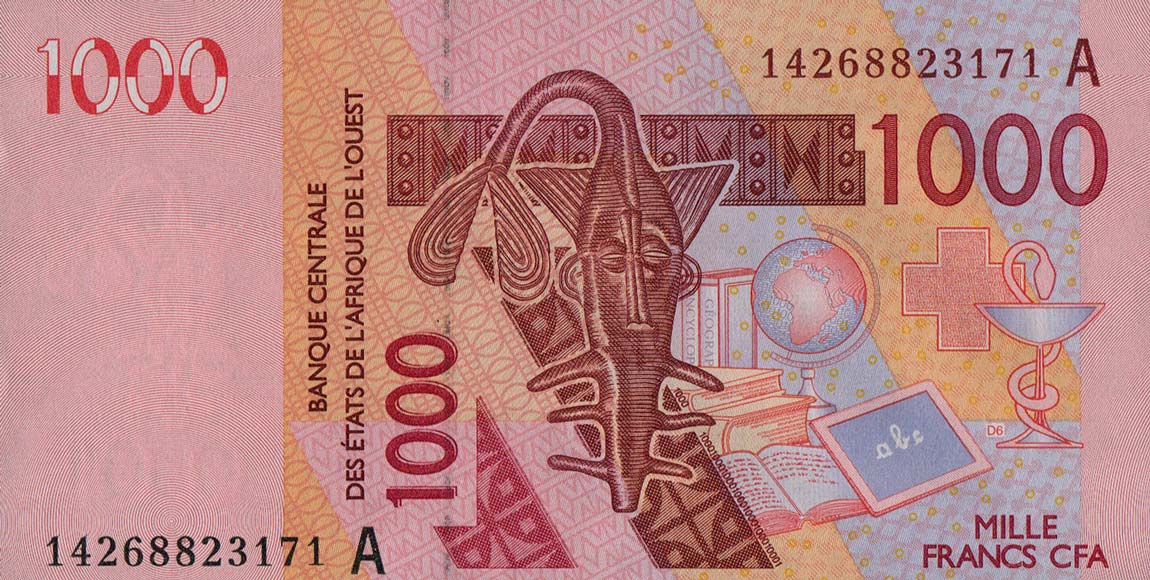 Front of West African States p115An: 1000 Francs from 2014