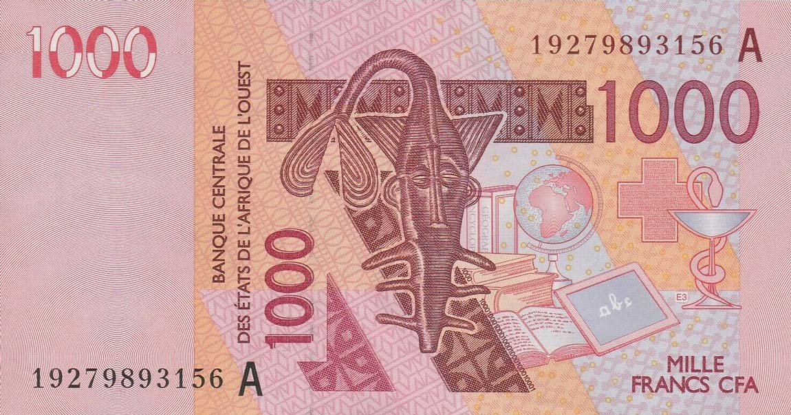 Front of West African States p115As: 1000 Francs from 2019