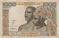 p203Bd from West African States: 1000 Francs from 1965