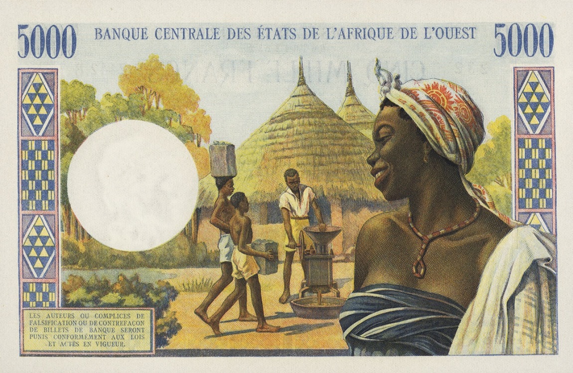 Back of West African States p204Bk: 5000 Francs from 1961