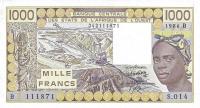 Gallery image for West African States p207Bf: 1000 Francs