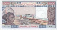 Gallery image for West African States p208Bf: 5000 Francs