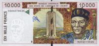 p214Ba from West African States: 10000 Francs from 1992