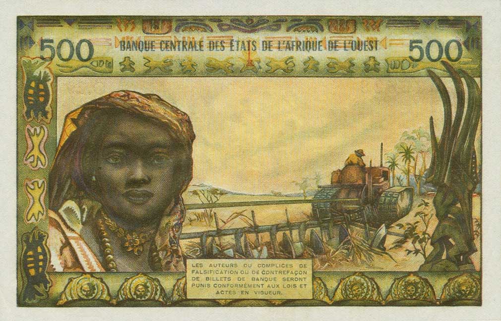 Back of West African States p302Cg: 500 Francs from 1961