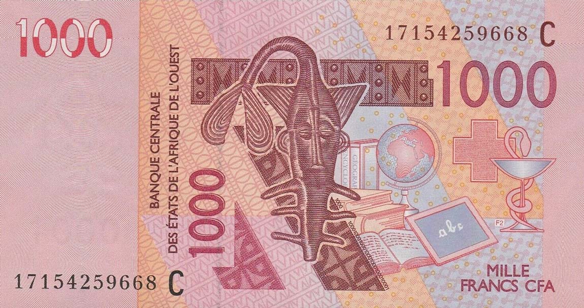 RealBanknotes.com > West African States p315Cq: 1000 Francs from 2017