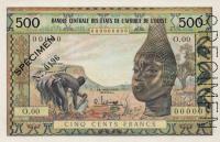Gallery image for West African States p3s: 500 Francs