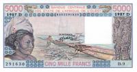 Gallery image for West African States p407Dh: 5000 Francs