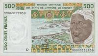 p410Dj from West African States: 500 Francs from 1999