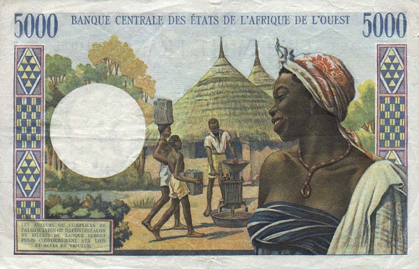 Back of West African States p504Ed: 5000 Francs from 1961