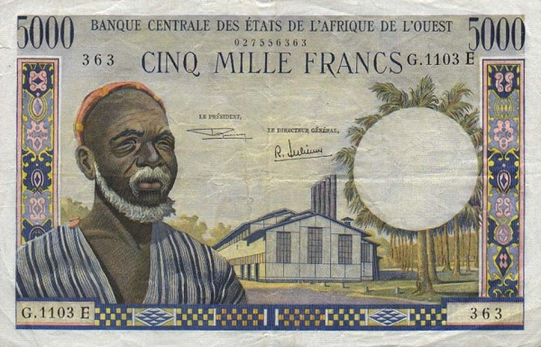 Front of West African States p504Ed: 5000 Francs from 1961