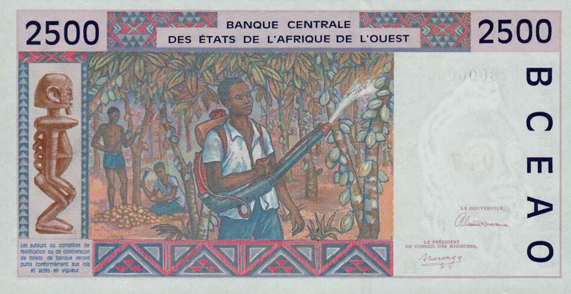 Back of West African States p602Hs: 500 Francs from 1959
