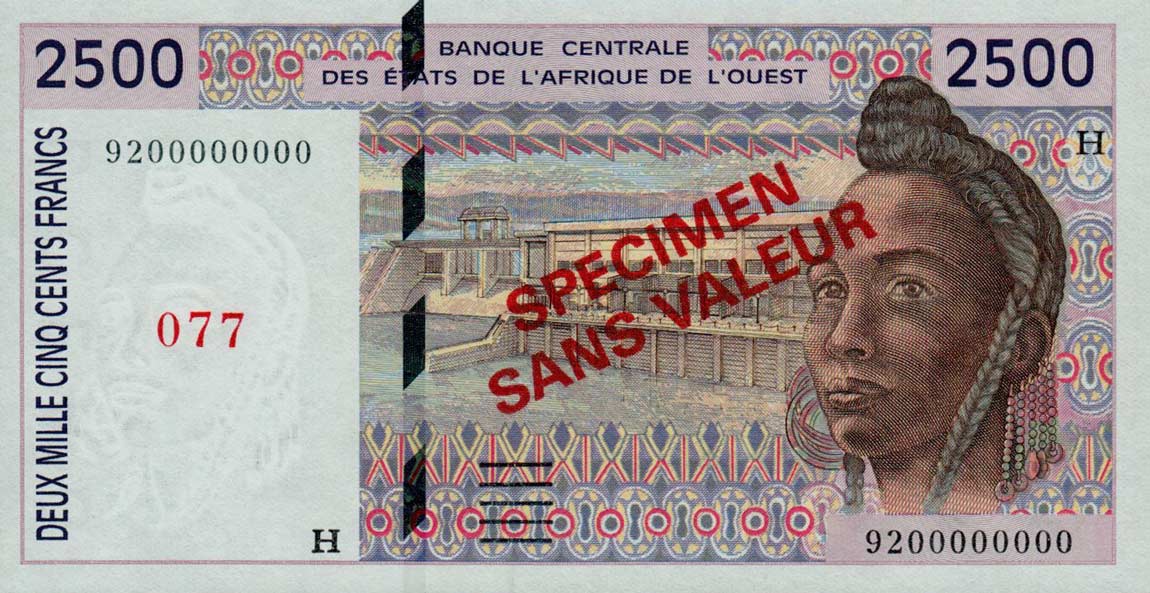 Front of West African States p602Hs: 500 Francs from 1959