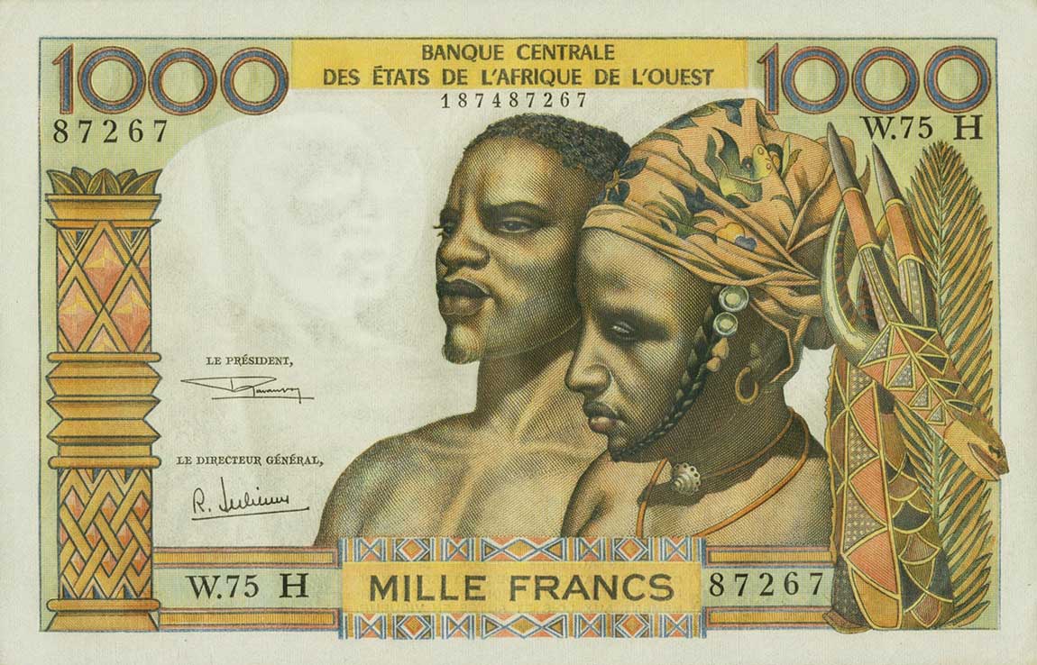 Front of West African States p603Hg: 1000 Francs from 1959