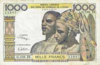 Gallery image for West African States p603Hk: 1000 Francs
