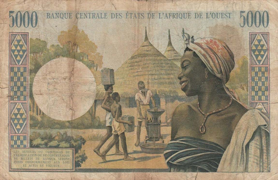Back of West African States p604He: 5000 Francs from 1961
