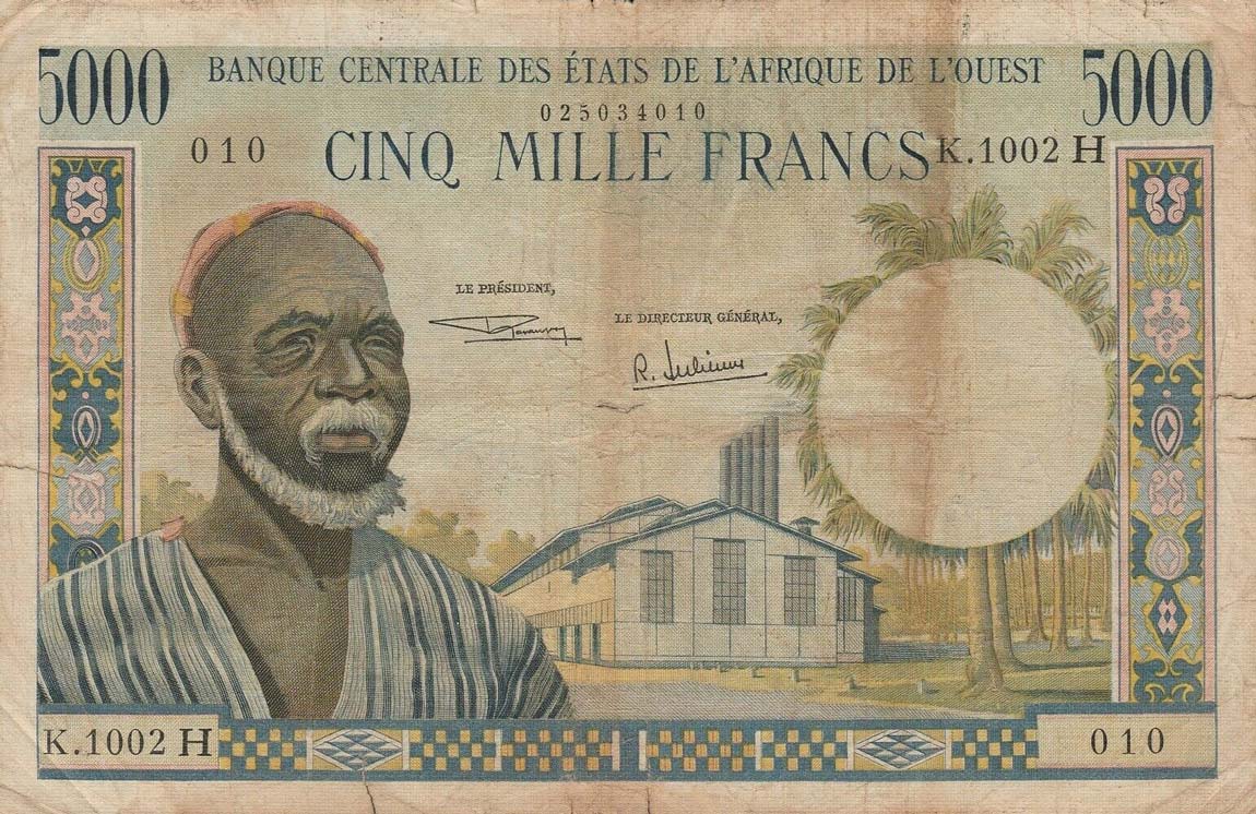 Front of West African States p604He: 5000 Francs from 1961