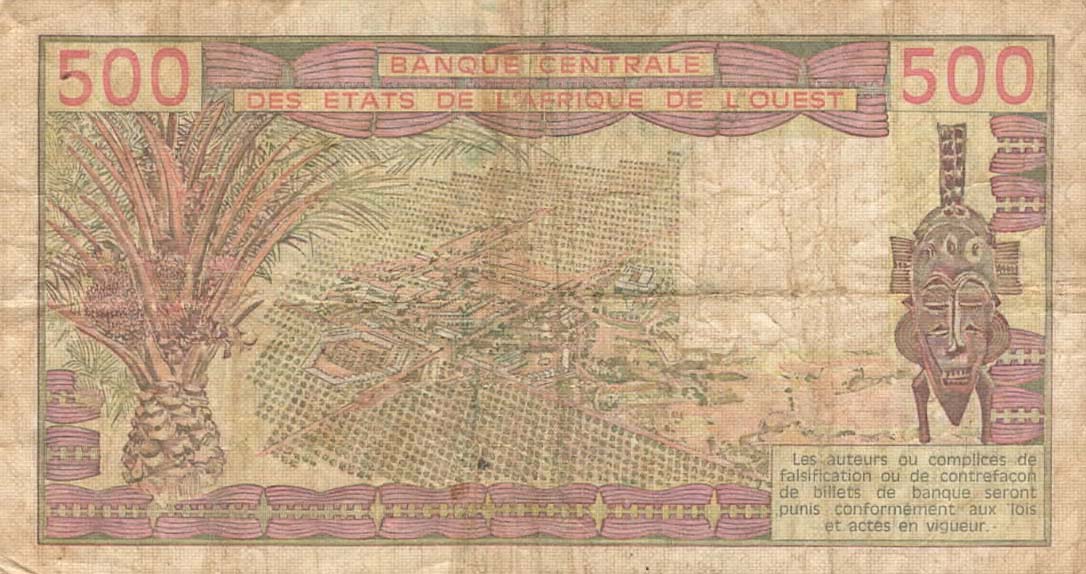 Back of West African States p605Ha: 500 Francs from 1979
