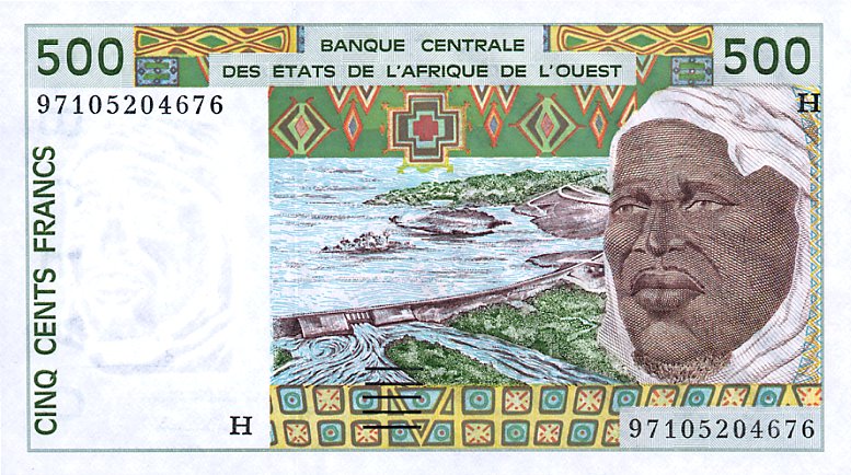 Front of West African States p610Hg: 500 Francs from 1997