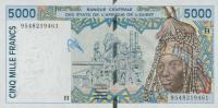 Gallery image for West African States p613Hc: 5000 Francs from 1995