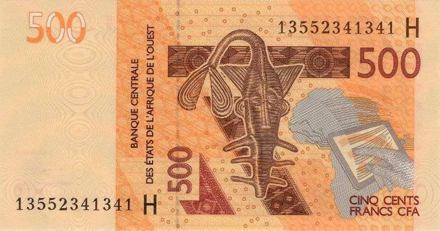 Front of West African States p619Hb: 500 Francs from 2013