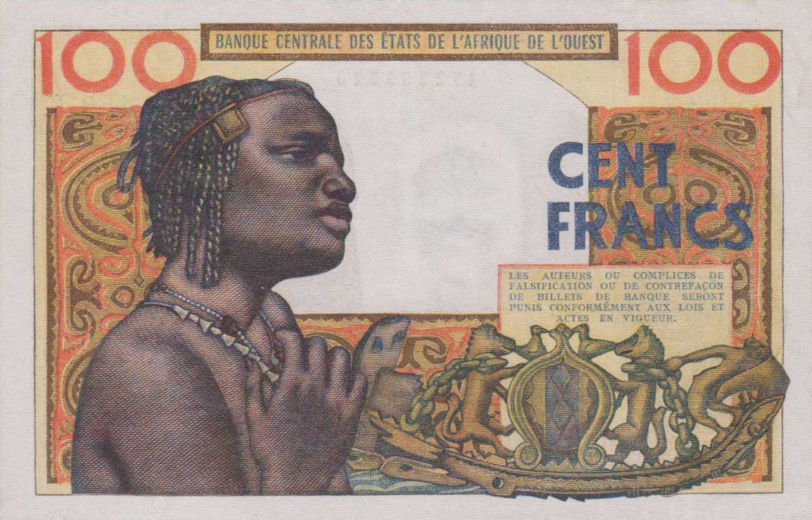 Back of West African States p701Kb: 100 Francs from 1961