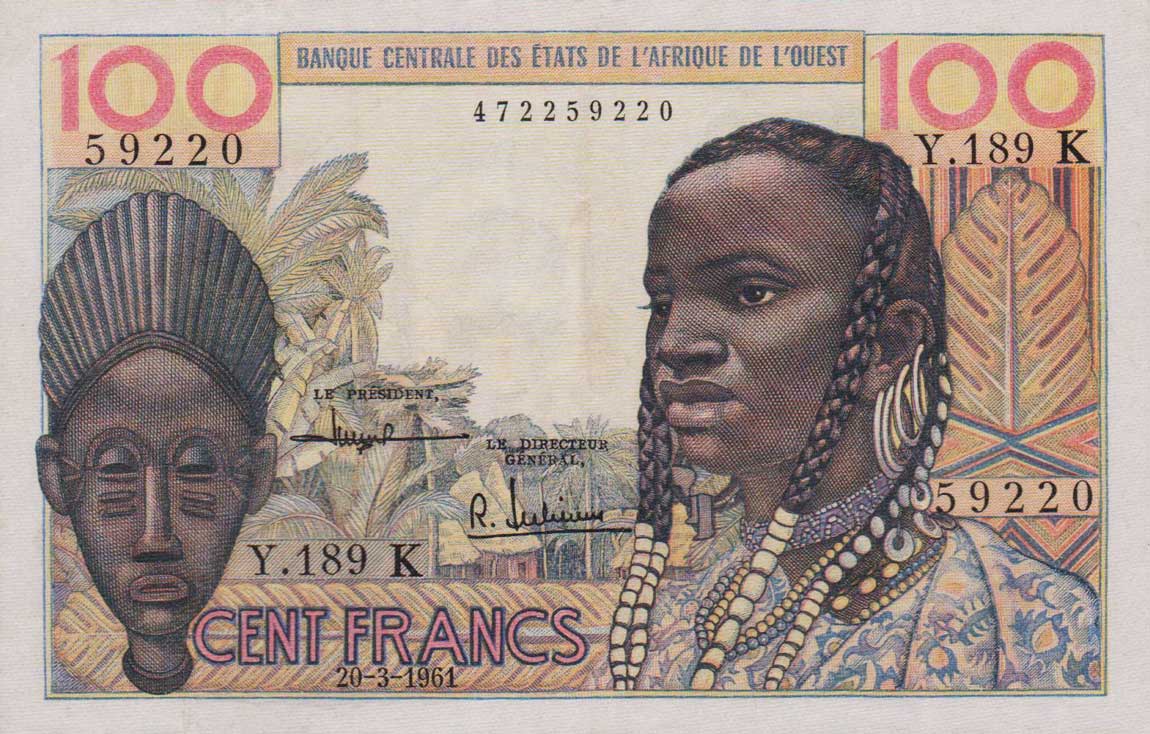 Front of West African States p701Kb: 100 Francs from 1961