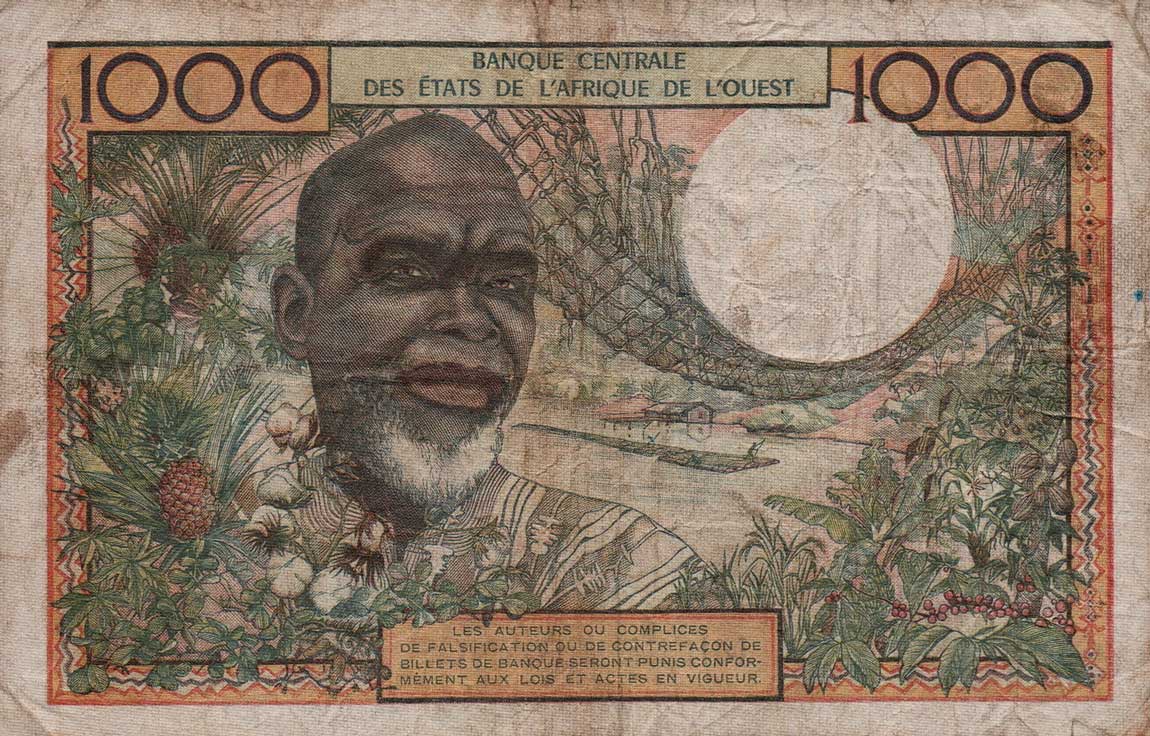 Back of West African States p703Ka: 1000 Francs from 1959