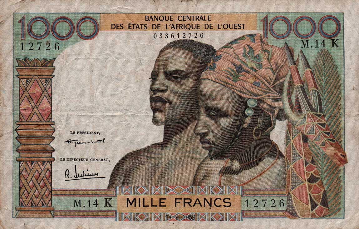 Front of West African States p703Ka: 1000 Francs from 1959