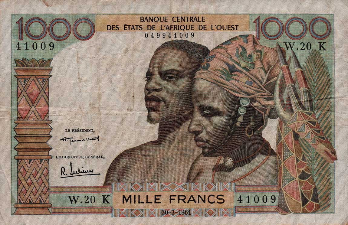 Front of West African States p703Kb: 1000 Francs from 1961