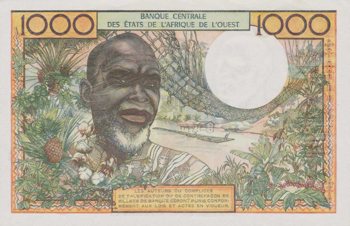 Back of West African States p703Kk: 1000 Francs from 1959