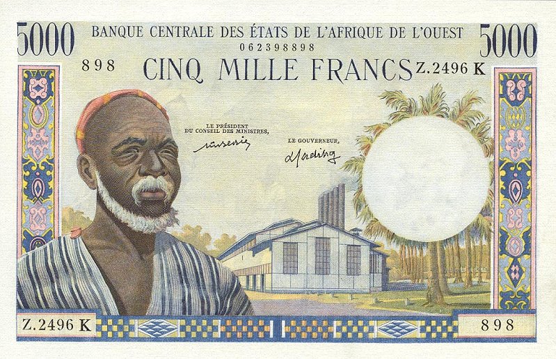 Front of West African States p704Km: 5000 Francs from 1961