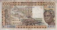 p707Kh from West African States: 1000 Francs from 1987