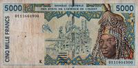 Gallery image for West African States p713Kk: 5000 Francs