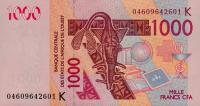 Gallery image for West African States p715Kb: 1000 Francs