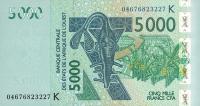Gallery image for West African States p717Kb: 5000 Francs