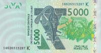 Gallery image for West African States p717Kn: 5000 Francs