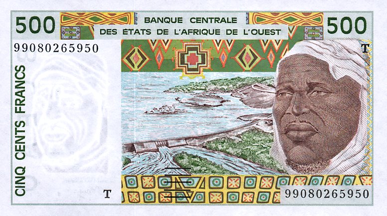 Front of West African States p810Ti: 500 Francs from 1998