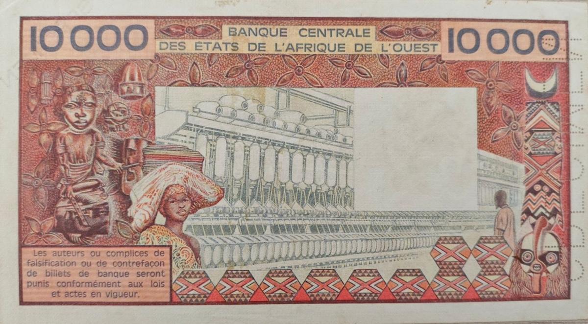Back of West African States p109As: 10000 Francs from 1977